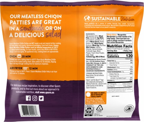 Quorn™ Meatless Patties Value Pack Perspective: back