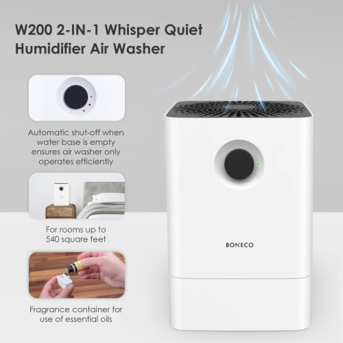 BONECO W200 2 In 1 Whisper Quiet Humidifier Air Washer with Auto Shut