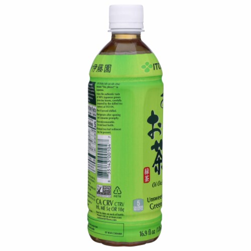 Ito En Oi Ocha Unsweetened Green Tea Bottle Perspective: back
