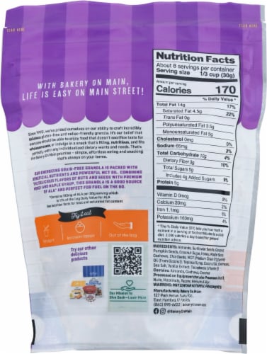 Bakery on Main MCT Oil Grain Free Clusters Trail Trek Blend Granola Perspective: back