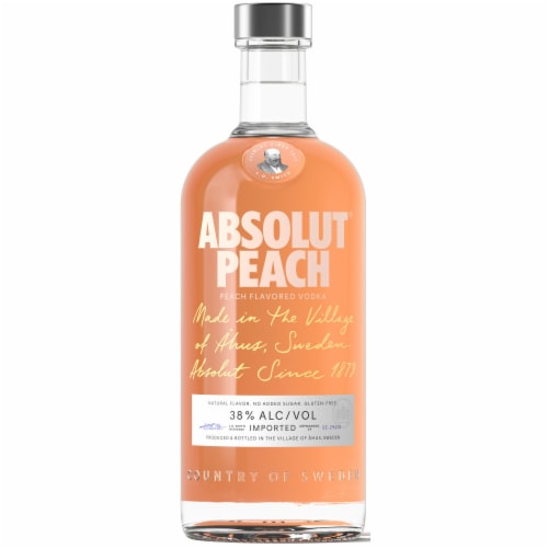 Absolut Peach Flavored Vodka Perspective: back
