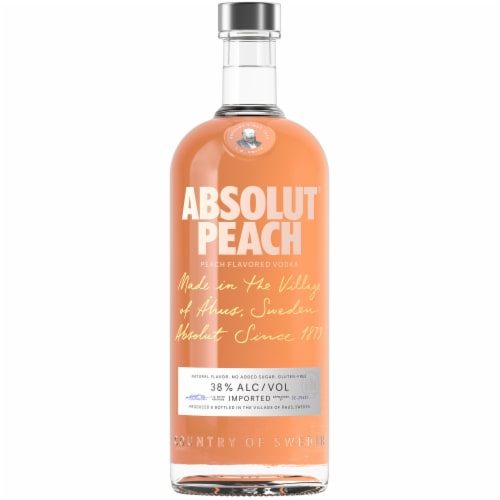 Absolut Peach Flavored Vodka Perspective: back