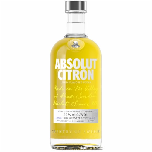 Absolut Citron Lemon Flavored Vodka Perspective: back