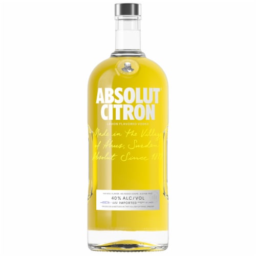 Absolut Citron Lemon Flavored Vodka Perspective: back