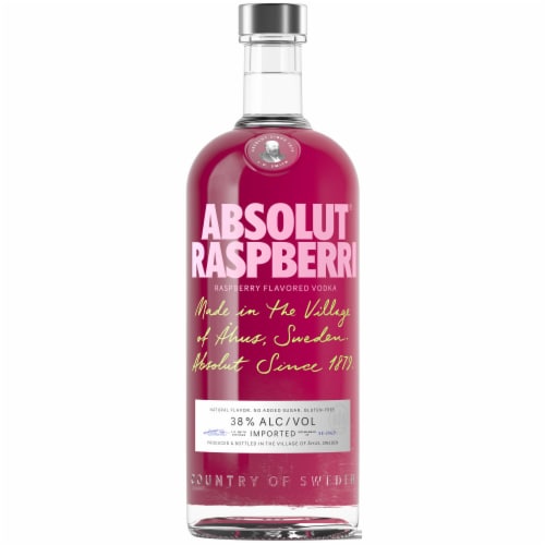 Absolut Raspberri Raspberry Flavored Vodka Perspective: back