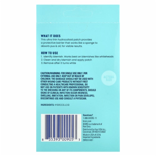 Biore Cover & Conquer Hydrocolloid Blemish Patch Perspective: back