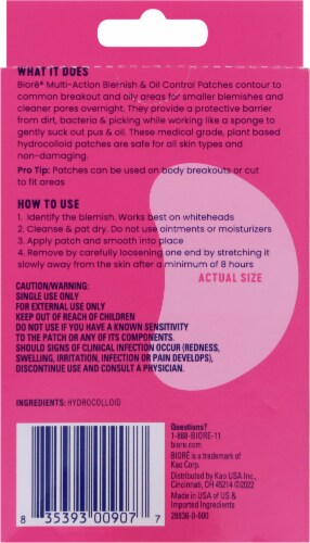 Biore Multi-Action Hydrocolloid Blemish & Oil Absorbing Patches Perspective: back
