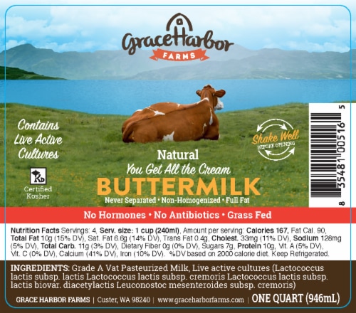 Grace Harbor Farms Whole Buttermilk Perspective: back