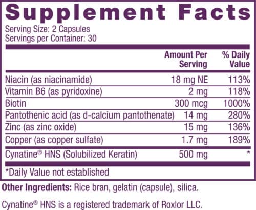 Reserveage Nutrition™ Keratin Hair & Nails Capsules Perspective: back
