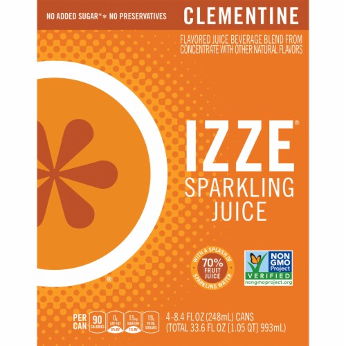Izze® Sparkling Juice Beverage Clementine Flavored Juice Drink Perspective: back