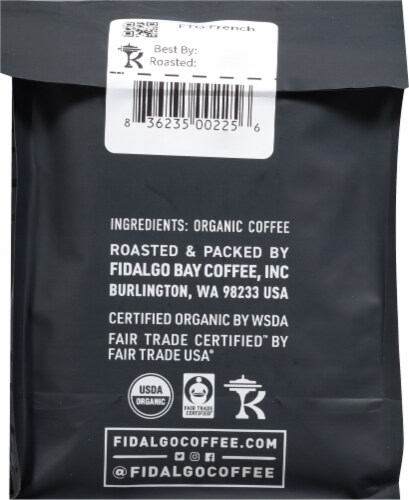 Fidalgo Coffee Roasters French Dark Roast Organic Whole Bean Coffee Perspective: back
