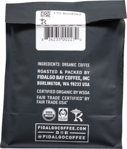 Fidalgo Breakfast Medium-Dark Roast Organic Whole Bean Coffee Perspective: back