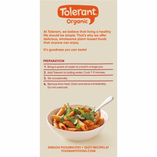 Tolerant Organic Red Lentil Penne Pasta Perspective: back