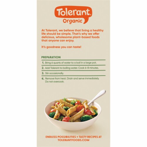 Tolerant Organic Green Lentil Penne Perspective: back
