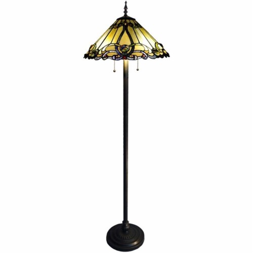 MAJESTIC GRANDEUR Tiffany style 2 Light Victorian Floor Lamp 18