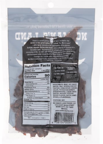No Man's Land Foods Mild Beef Jerky Perspective: back