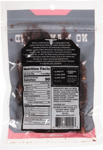 No Man's Land Hot Beef Jerky Perspective: back