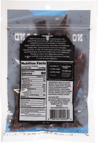 No Man's Land Black Pepper Beef Jerky Perspective: back