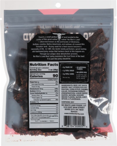 No Man's Land® Hot Beef Jerky Perspective: back