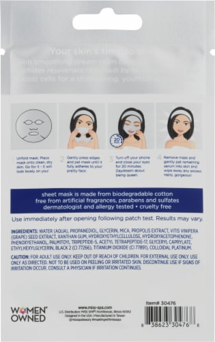 Miss Spa® Platinum Biodegradable Sheet Facial Mask Perspective: back