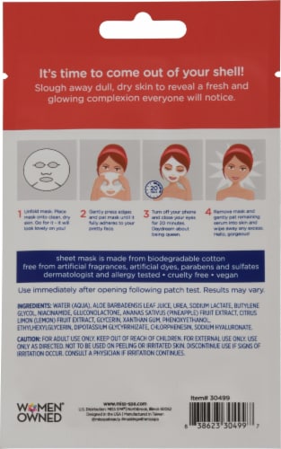 Miss Spa® Exfoliate Biodegradable Cotton Sheet Mask Perspective: back