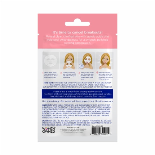 Miss Spa Clear Skin Biodegradable Cotton Facial Sheet Mask Perspective: back