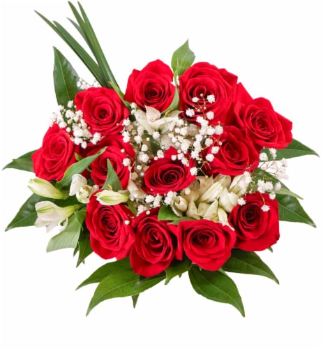 Premium Dozen Rose Bouquet Perspective: back