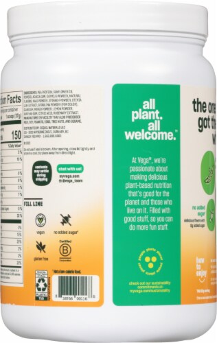 Vega Real Food Smoothie Tropical Greens Protein Powder Perspective: back