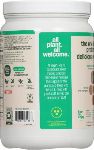 Vega® Original Creamy Chocolate Plant-Based Protein Powder Perspective: back