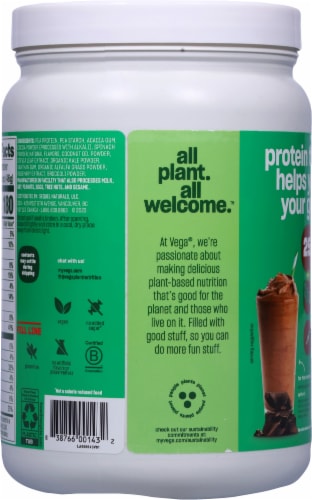 Vega® Original Plus Greens Creamy Chocolate Protein Powder Perspective: back