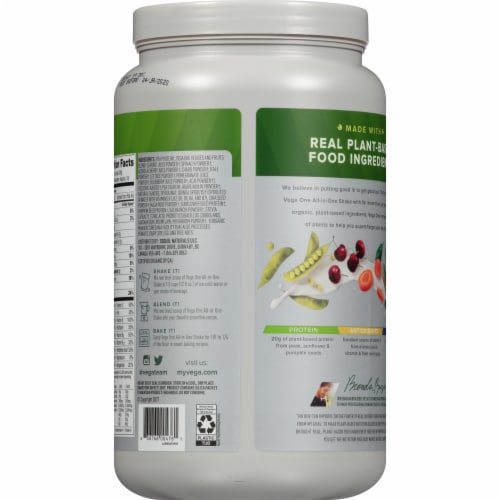 Vega One Organic French Vanilla Flavored All-in-One Shake Drink Mix Perspective: back