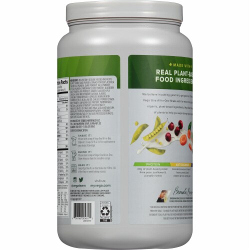 Vega Organic Berry All-in-One Shake Drink Mix Perspective: back
