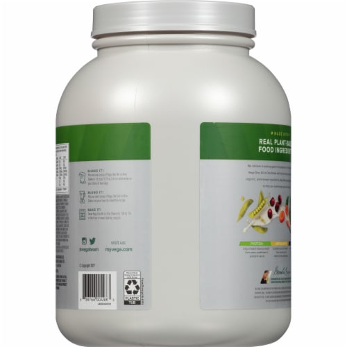 Vega One Organic All-In-One French Vanilla Shake Drink Mix Perspective: back