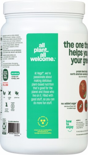 Vega™ Plant-Based Chocolate Protein & Greens Powder Drink Mix Perspective: back