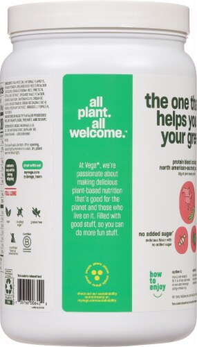 Vega™ Protein & Greens Plant-Based Berry Flavored Drink Mix Powder Perspective: back