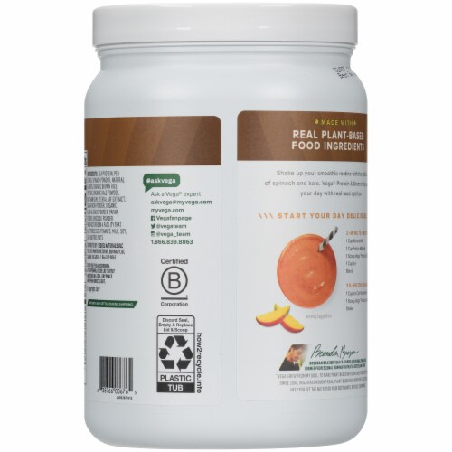 Vega® Protein & Greens Plant-Based Coconut Almond Flavored Drink Mix Powder Perspective: back