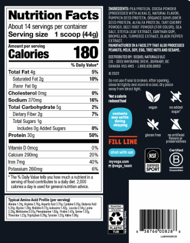 Vega Sport Chocolate Protein Powder Perspective: back