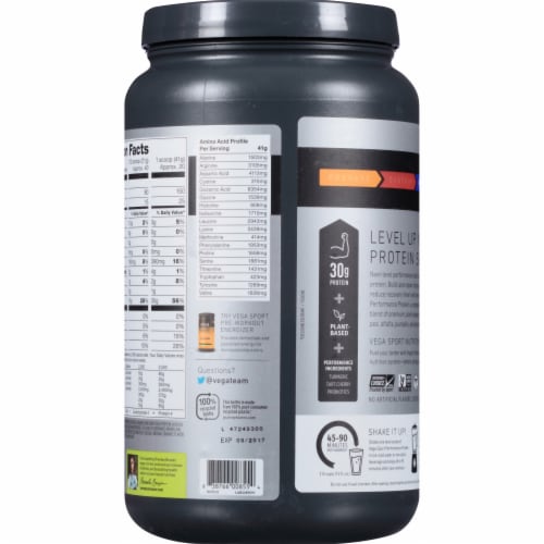 Vega Sport Vanilla Performance Protein Powder Perspective: back