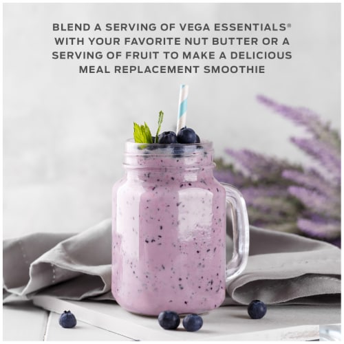 Vega™ Essentials Shake Plant-Based Vanilla Protein Powder Drink Mix Perspective: back