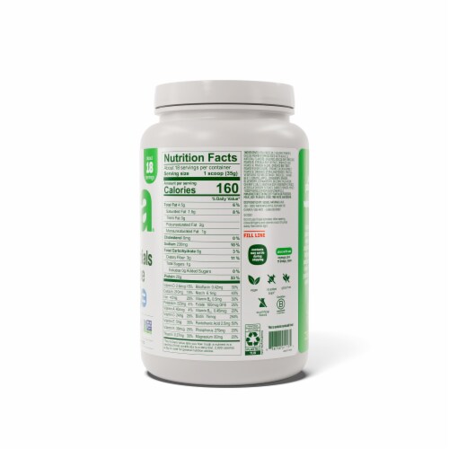 Vega Essentials Shake Plant-Based Mocha Protein Drink Mix Powder Perspective: back