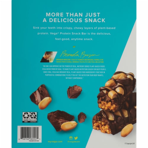 Vega Chocolate Peanut Butter Protein Snack Bars Perspective: back
