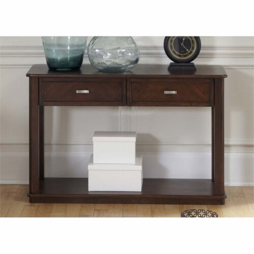 Wallace Dark Brown Sofa Table Perspective: back