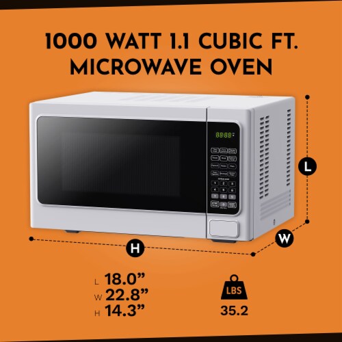 Black+Decker 1000 Watt 1.1 Cubic Feet Countertop Table Microwave Oven,  White, 1 Piece - Kroger