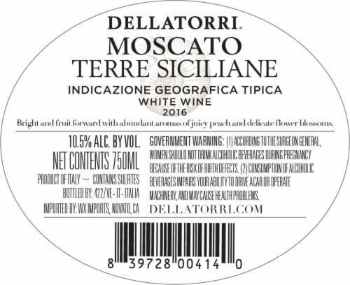 Dellatorri Moscato Perspective: back