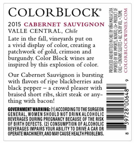 Color Block Cabernet Sauvignon Perspective: back