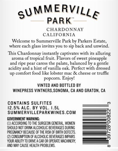 Summerville Park Chardonnay Perspective: back