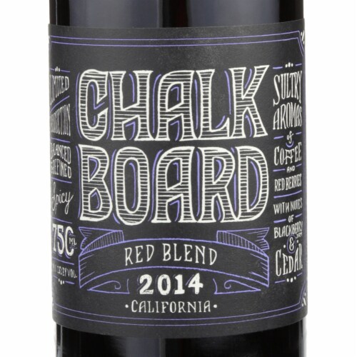 Chalkboard California Red Blend Wine Perspective: back