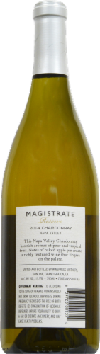 Magistrate Reserve Napa Valley Chardonnay Perspective: back