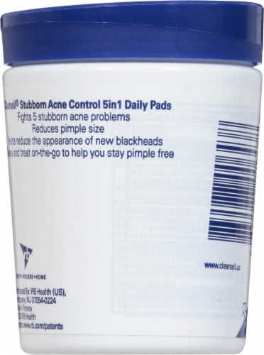 Clearasil® Stubborn Acne Control 5-In-1 Daily Facial Pads Perspective: back
