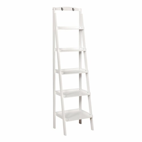 Furniture of America Jameson Contemporary Wood 5-Tier Bookshelf in White Perspective: back